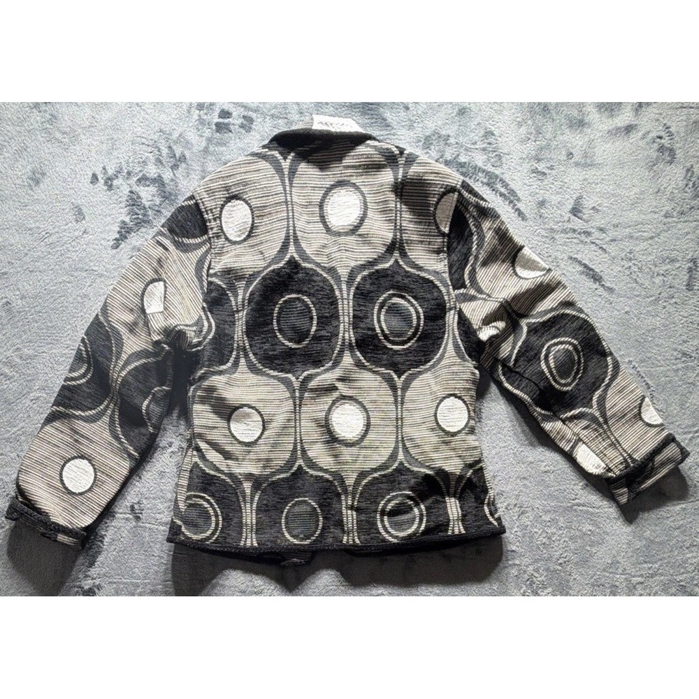 Khangura 90's Womens Tapestry Jacket Black, Gray, White Geometric Design. Sz. L - Picture 5 of 10